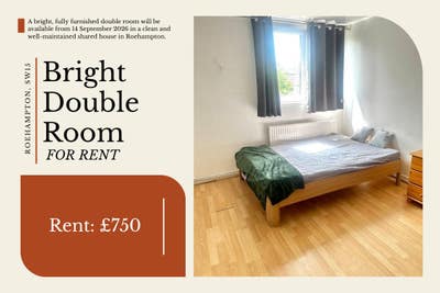 Bright Double Room | Garden & Cleaner in SW15 4LX Main Photo