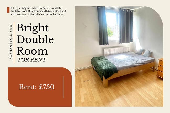Bright Double Room | Garden & Cleaner in SW15 4LX Main Photo
