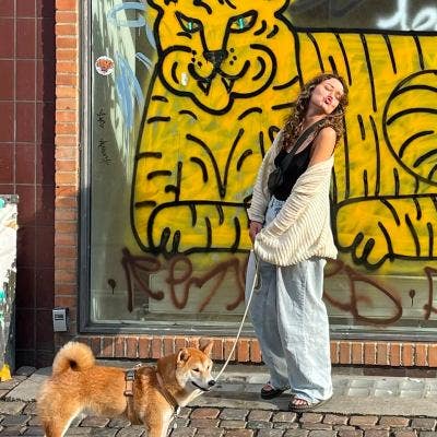 French girl and a dog Main Photo