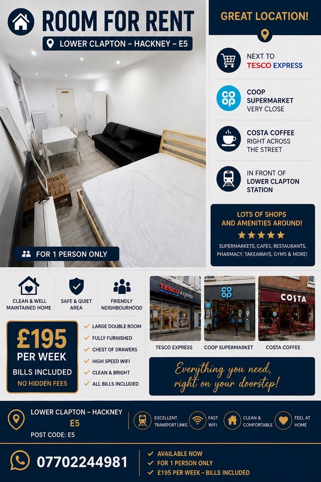 Double Room to Rent 🔑🔑☝️for 1 Person Only  Main Photo