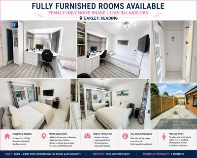Fully Furnished  Rooms,  Female  Preferred, Earley Main Photo