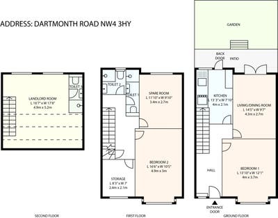 House with 3 floor 3 toilets garden Hendon NW4 Main Photo