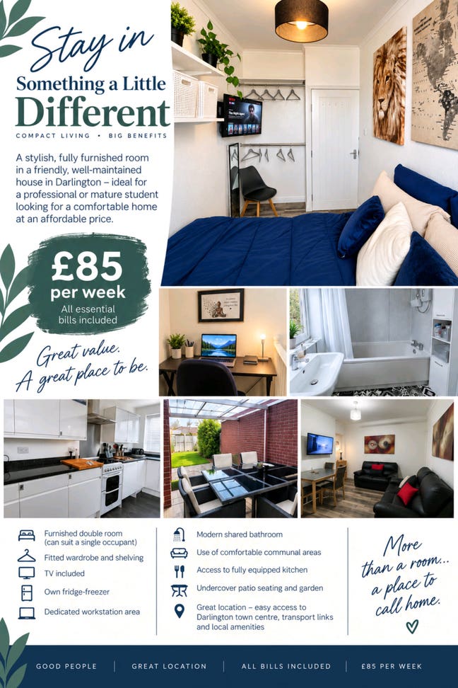 Stylish Double Room | Own Fridge | TV | Workspace Main Photo