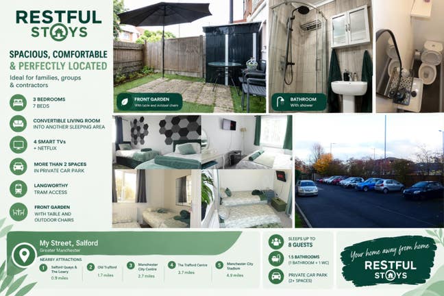 3BRs W/ 7beds, Near MCR, Free Parking, Netflix4TVs Main Photo