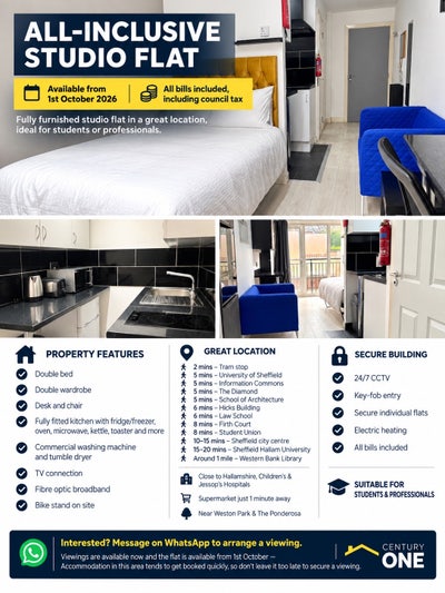 All Inclusive Studio Flat 1St Oct  2026 Main Photo
