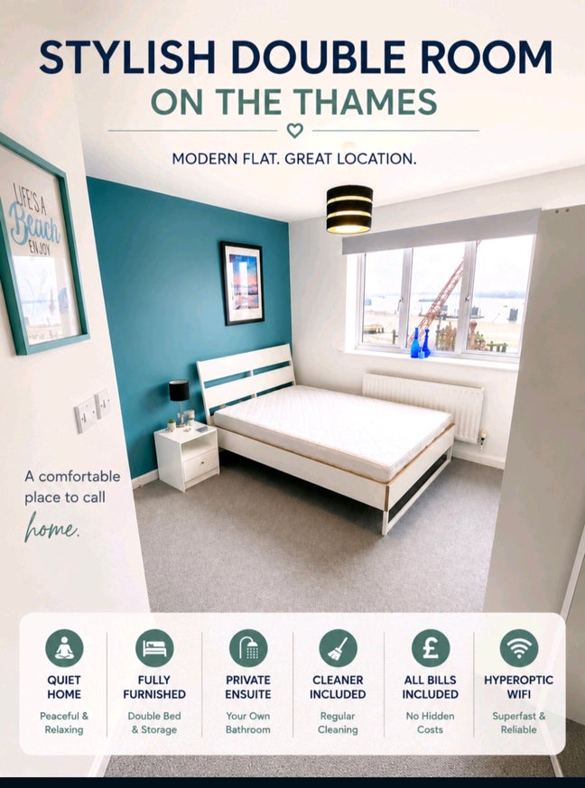 🌊 Double Ensuite | Thames Views | Bills + Cleaner Main Photo