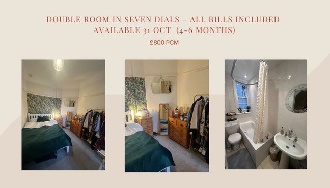Double Room | Seven Dials | &pound;800pcm |Bills inc Main Photo
