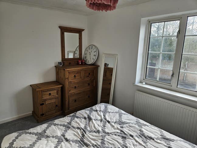 Newly decorated room with double bed and furniture Main Photo