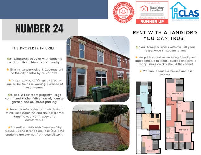 Rooms Available in Student Houseshare for 25/26 Main Photo