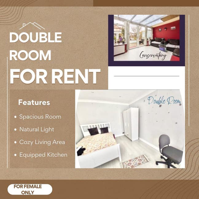 Large Double Room for Female Tenant Only Main Photo
