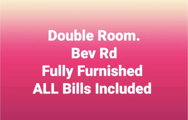 HU3 Large Double Room all bills included  Main Photo