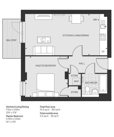 Luxury 1-Bed | Balcony Rooftop Garden Main Photo