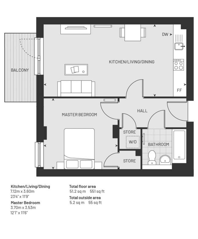 Luxury 1-Bed | Balcony Rooftop Garden Main Photo