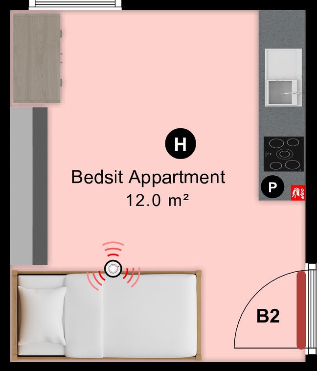 New Bedsit w. a private Kitchenette near City Main Photo