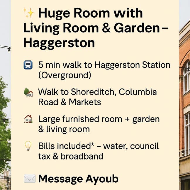 ✨ Huge Room with Living Room & Garden – Haggerston Main Photo