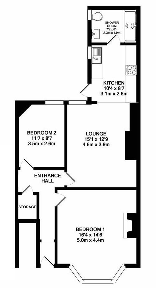 2 bedroom flat in Jesmond, near metro station Main Photo