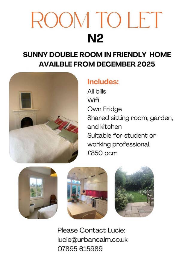 Room To Let - N2 Main Photo