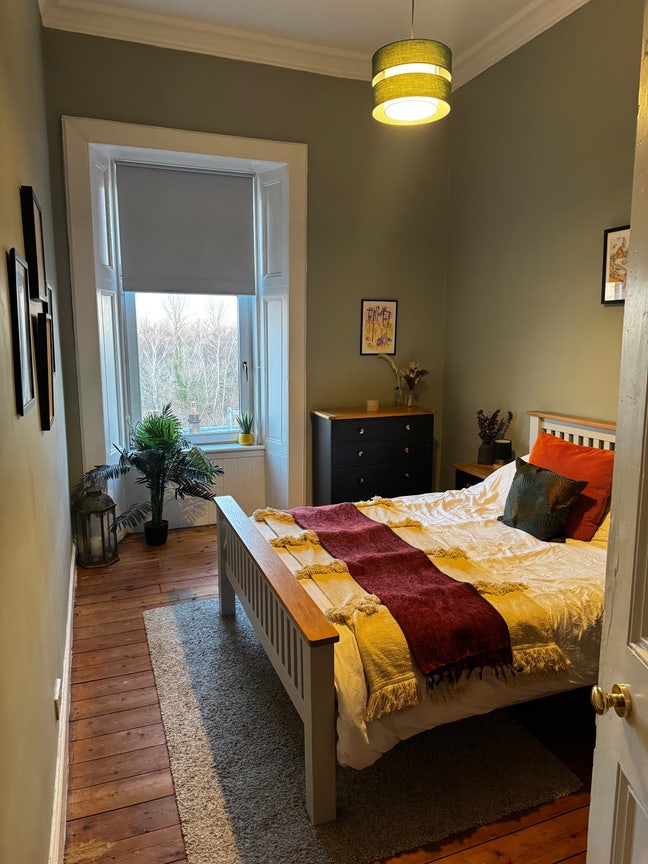 Bright king size room in top floor flat Main Photo