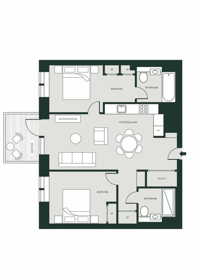 1 room and bathroom available in a 2 bed apartment Main Photo