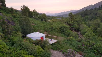 Mongolian yurt in secluded spot by the river Main Photo