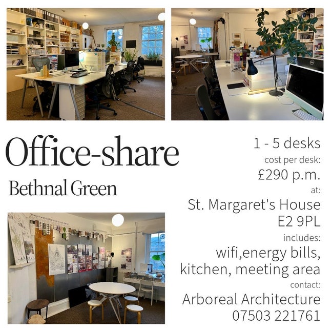 Desk space in shared architecture studio Main Photo