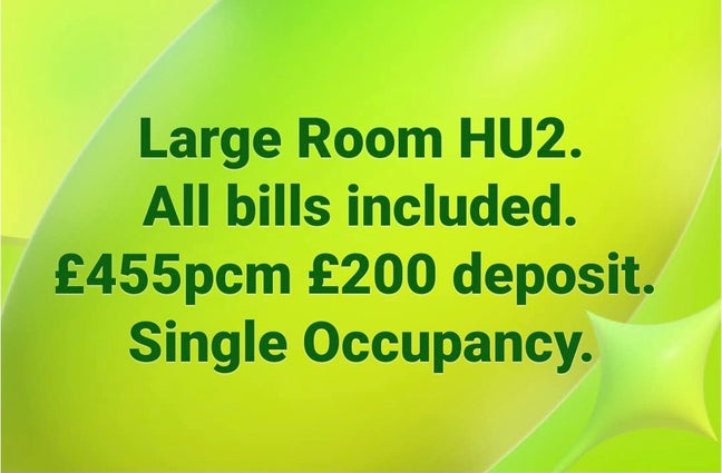 HU2 Large Room, all bills included. Main Photo