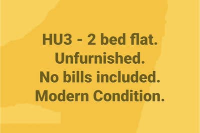 2 Bed Flat. Hu3, unfurnished l, no bills included  Main Photo